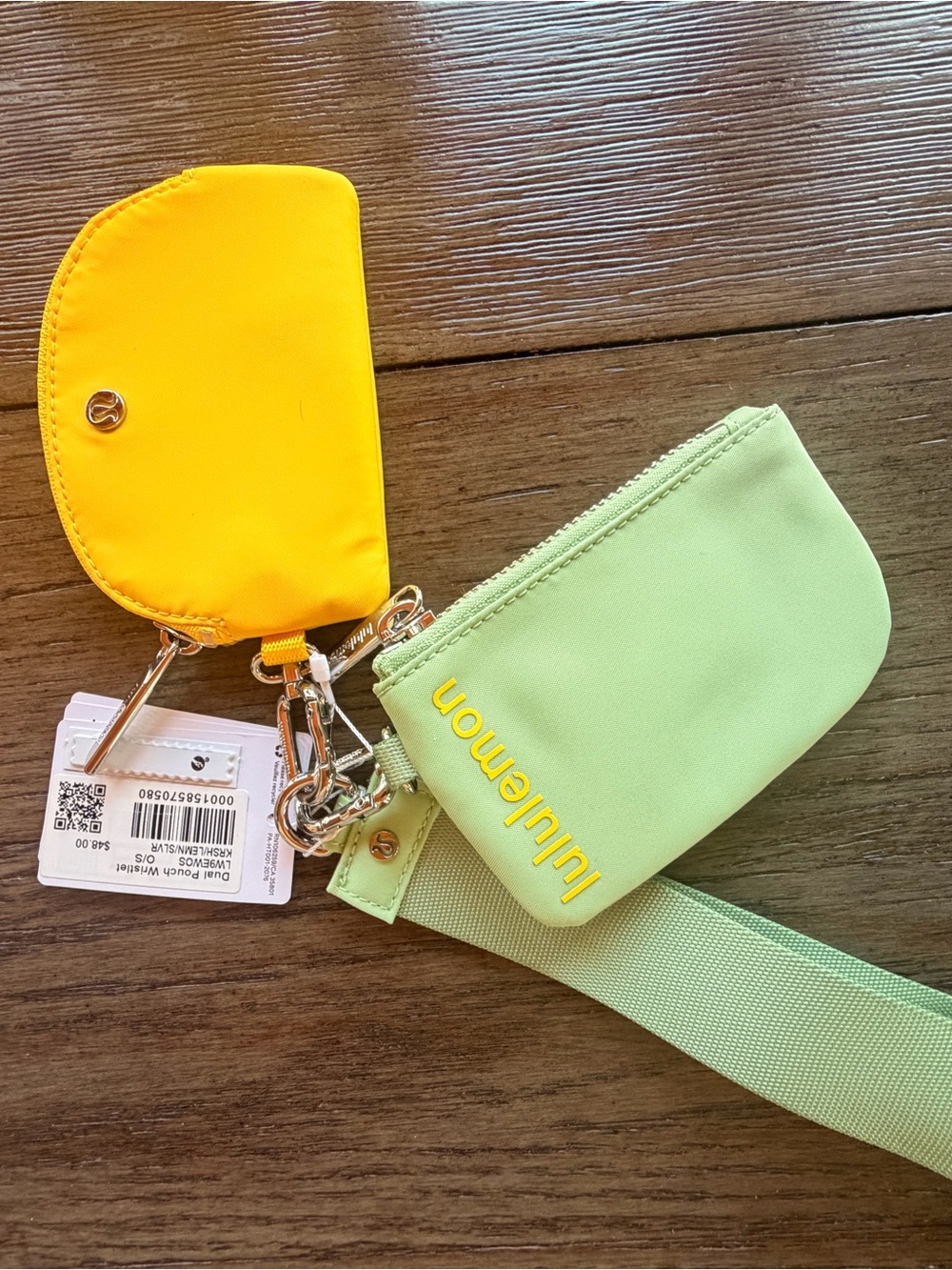 lululemon athletica Yellow & Light Green Mini Pouch Set